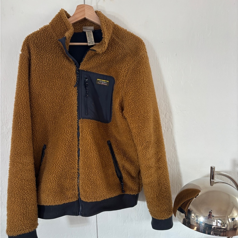 L.L. Bean Ochre Large Pile Fleece Jacket
